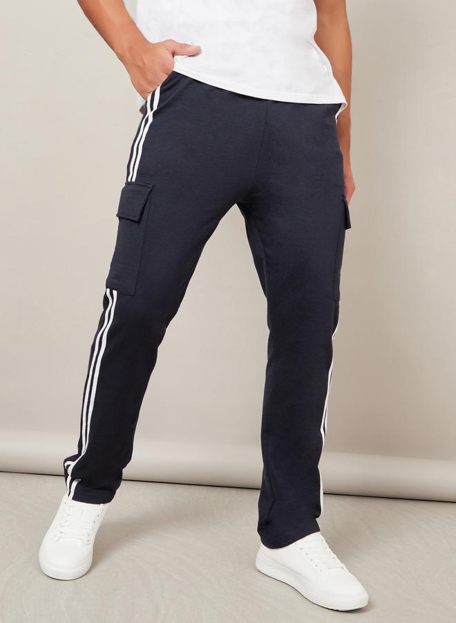 Styli Open Hem Cargo Joggers with Side Tape - Image 1