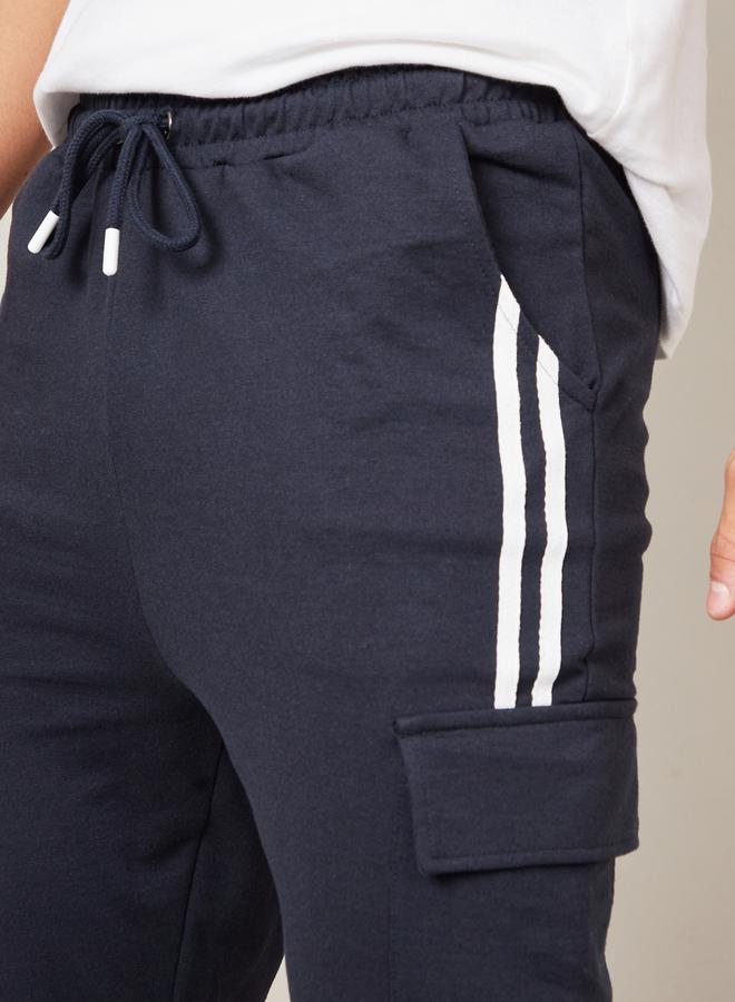 Styli Open Hem Cargo Joggers with Side Tape - Image 3