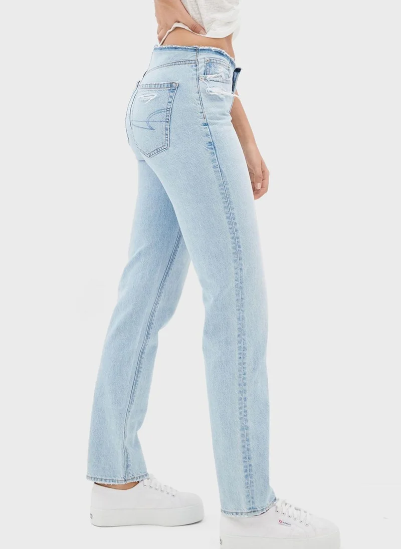 American Eagle High Waist Straight Jeans