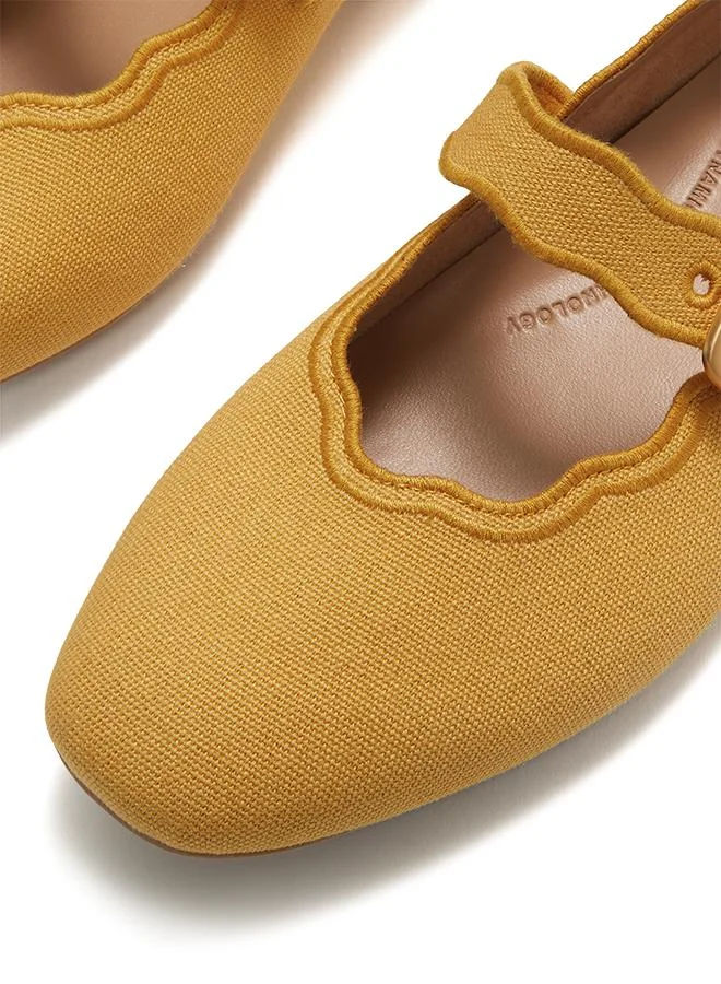 فيت فلوب DELICATO  WAVE-EDGE CANVAS MARY JANES