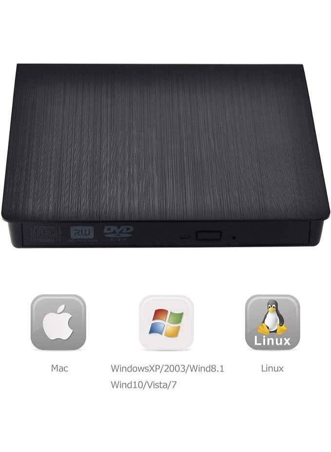 External Optical Drive with USB 3.0 – High-Speed DVD RW CD Reader & Writer for Laptop, Desktop & Notebook - Image 3