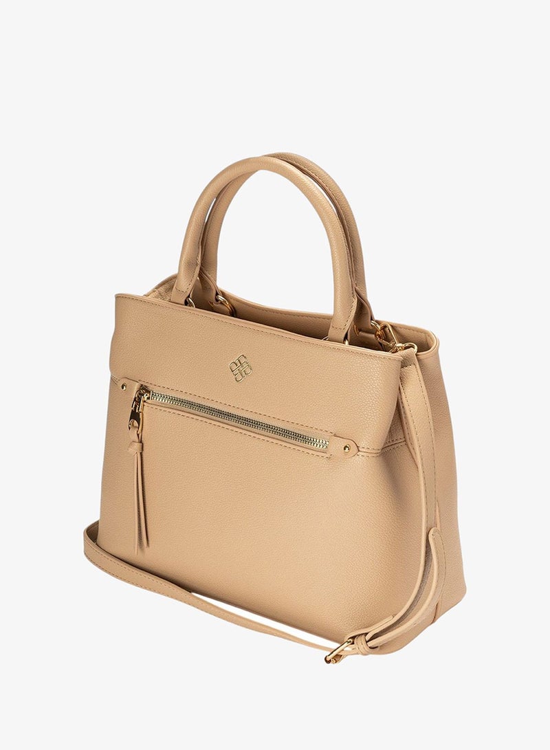 Bata Metallic Logo Handbag with Detachable Strap - Image 3