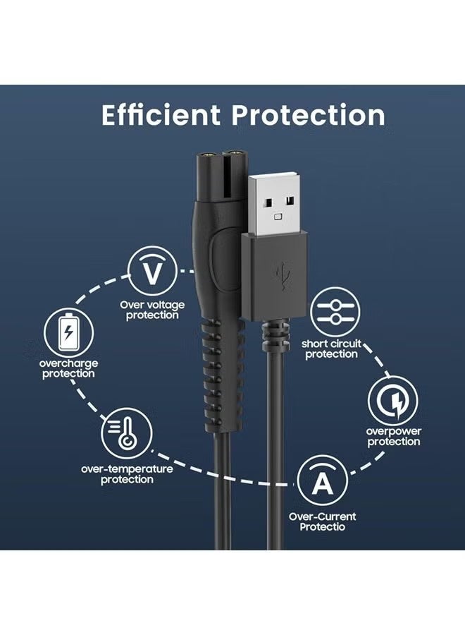 YJ 5V Charger for Philips Norelco Shaver 2400 2600, Wet & Dry Shaver Series 5000 7000 3000 Compatible with Philips Oneblade QP2724, QP2834, QP1924 USB Charging Cable - Image 4
