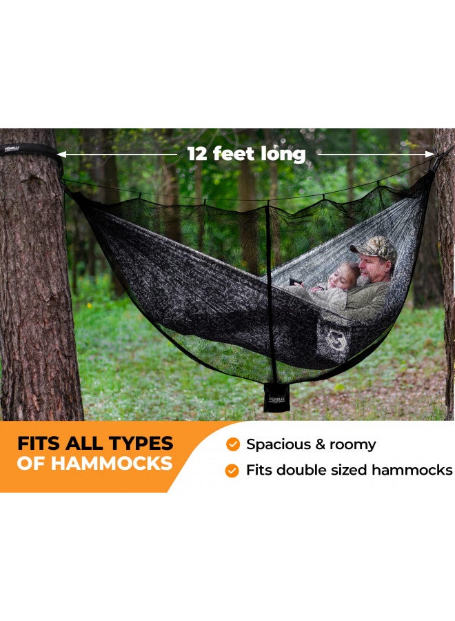 Foxelli Foxelli XL Hammock Net 12ft Net for Hammocks, Lightweight Portable Hammock Netting, Fast and Easy Set Up, Fits All Camping Hammocks - Image 4