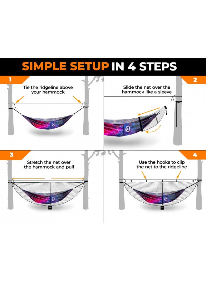 Foxelli Foxelli XL Hammock Net 12ft Net for Hammocks, Lightweight Portable Hammock Netting, Fast and Easy Set Up, Fits All Camping Hammocks - Image 3