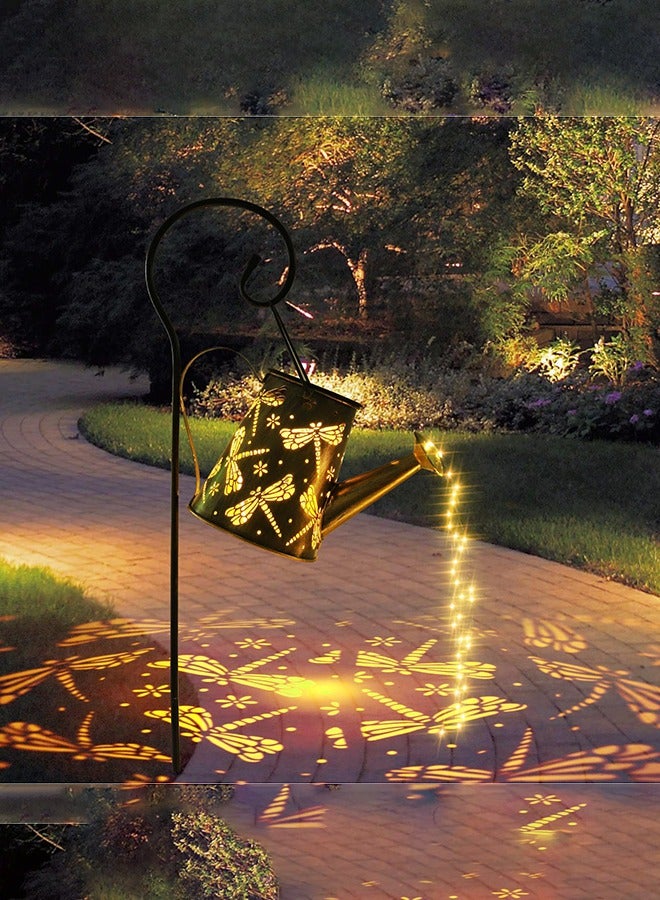 Arabest Solar Lights Outdoor Watering Can Solar with String Lights Garden Decoration Solar Lantern Decorative Metal Garden for Outdoor Garden Patio Walkway, With Stand - Image 1