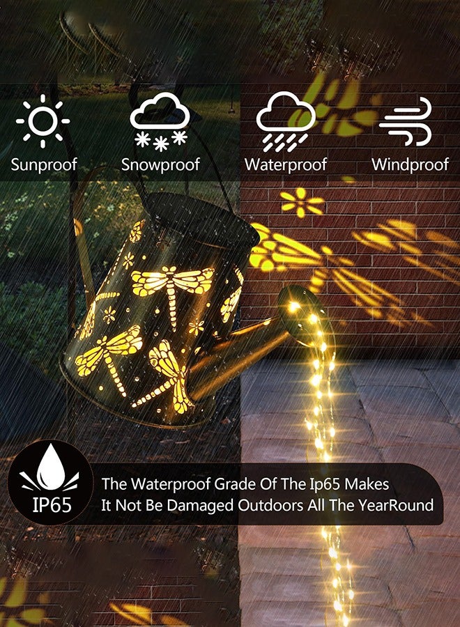 Arabest Solar Lights Outdoor Watering Can Solar with String Lights Garden Decoration Solar Lantern Decorative Metal Garden for Outdoor Garden Patio Walkway, With Stand - Image 5