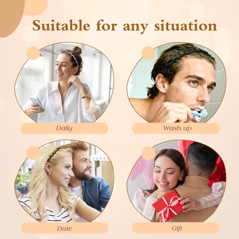 Auseibeely 6 Pcs Zig Zag Headbands for Women, Non Slip Wavy Comb Headband with Teeth, Plastic U Shape High Skull Headband for Girls Teen Men, Fashion 90s Hair Accessories, Ideal for Gifts - Image 5