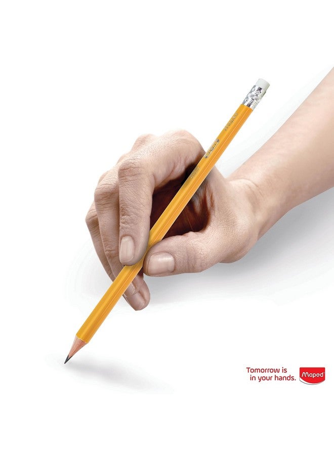 مابد - أقلام رصاص مثلثة صفراء أساسية رقم 2 - عبوة من 12 قلمًا - مبراة مسبقًا - Image 4