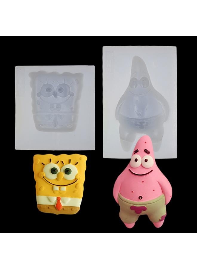 Bluejw DIY Aromatherapy Gypsum Spongebob PaiDa Star Car Air Outlet Mold Moon Cake Handmade Soap Baking Silicone Mold - Image 2