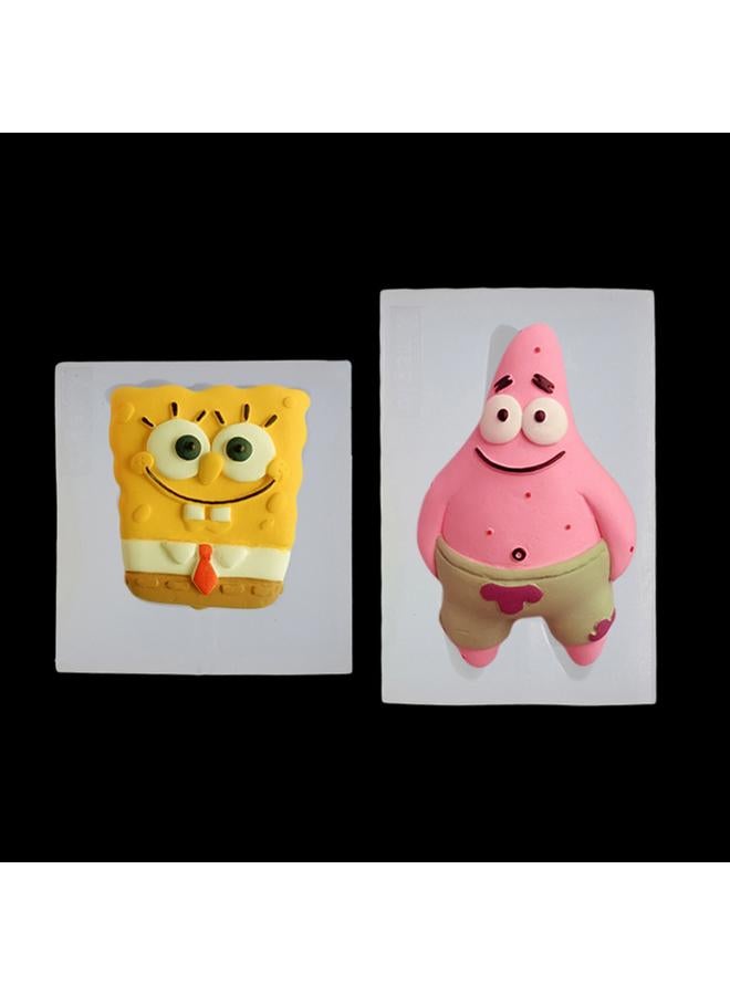 Bluejw DIY Aromatherapy Gypsum Spongebob PaiDa Star Car Air Outlet Mold Moon Cake Handmade Soap Baking Silicone Mold - Image 4
