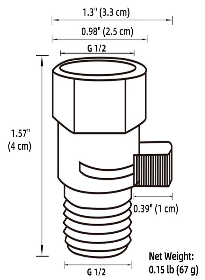ابلوزي صمام إيقاف رأس الدش APLusee، مقيد تدفق المياه من النحاس الصلب مع رافعة قابلة للتعديل، نيكل مصقول - Image 2