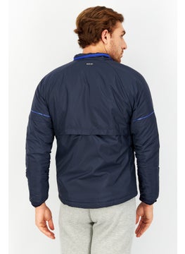 Adidas Men Brand Logo Padded Puffer Jacket, Navy Blue  - Image 3