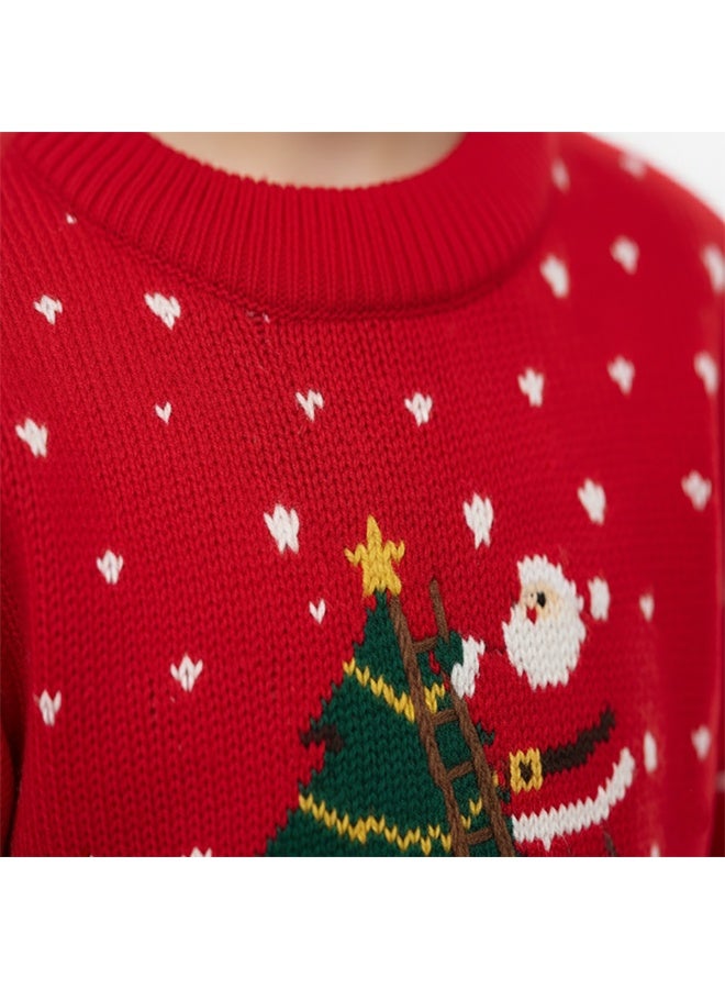 babyqlo Unisex Red Santa Christmas Tree Knit Sweater - Image 4