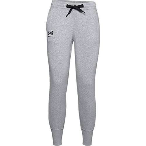 Under Armour Womens Rival Fleece Joggers, Steel Medium Heather (035)/Black, 3X - Image 4