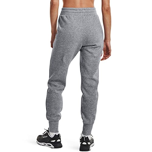 Under Armour Womens Rival Fleece Joggers, Steel Medium Heather (035)/Black, 3X - Image 3