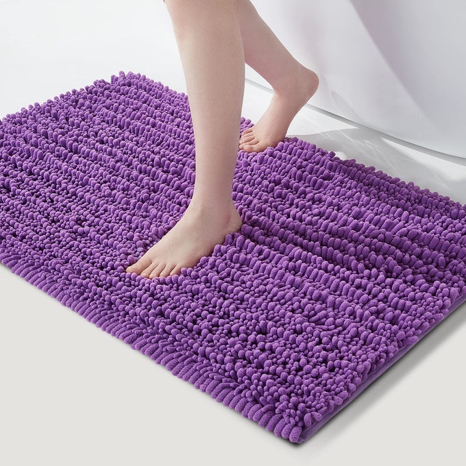 SOFT PLUSH MICROFIBER BATHROOM RUGS ABSORBENT BATH RUGS NON SKID MACHINE WASH DRY BATH MATS FOR TUBSHOWER AND BATH ROOM FLOOR MATS 24X39INCHES LAVENDER