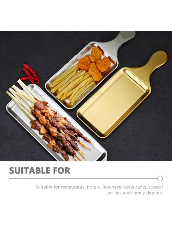 Stainless Steel Serving Tray with Handle, Rectangular Food Serving Platter, Brushed Finish, 35 cm - Image 3