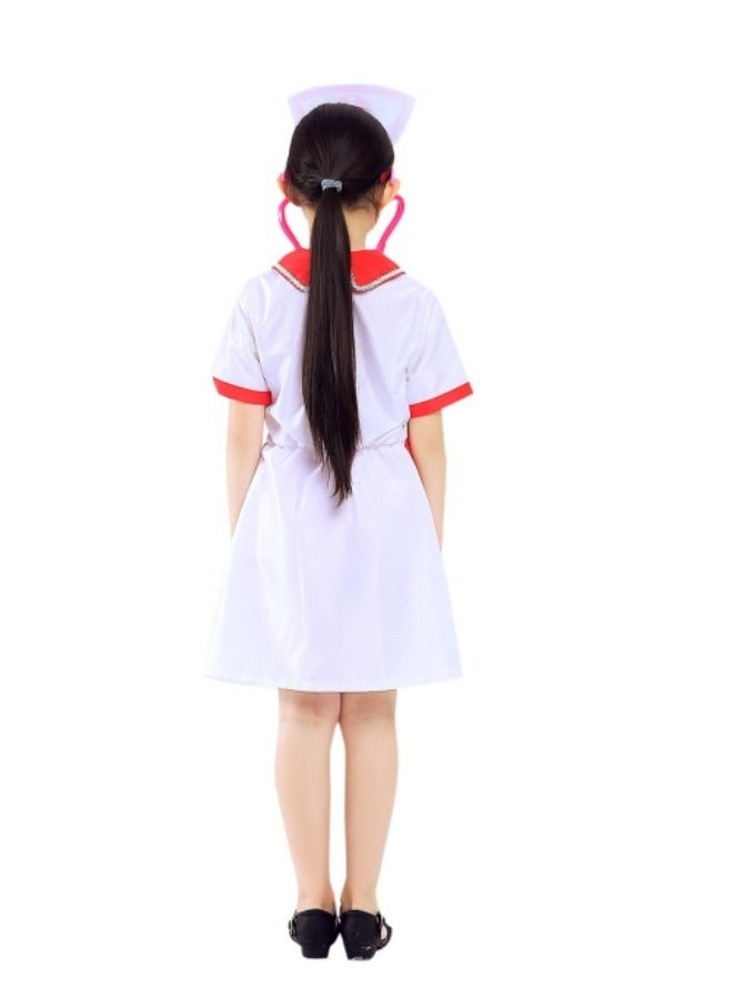 GGEROU Kids Cosplay Costume,Dress up Nurse Costume for Kids,Role Play Kit with Gift Accessories,Suitable for Children 100-130cm - Image 3