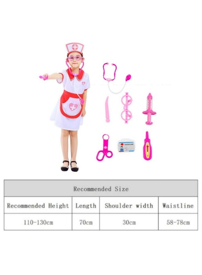 GGEROU Kids Cosplay Costume,Dress up Nurse Costume for Kids,Role Play Kit with Gift Accessories,Suitable for Children 100-130cm - Image 4