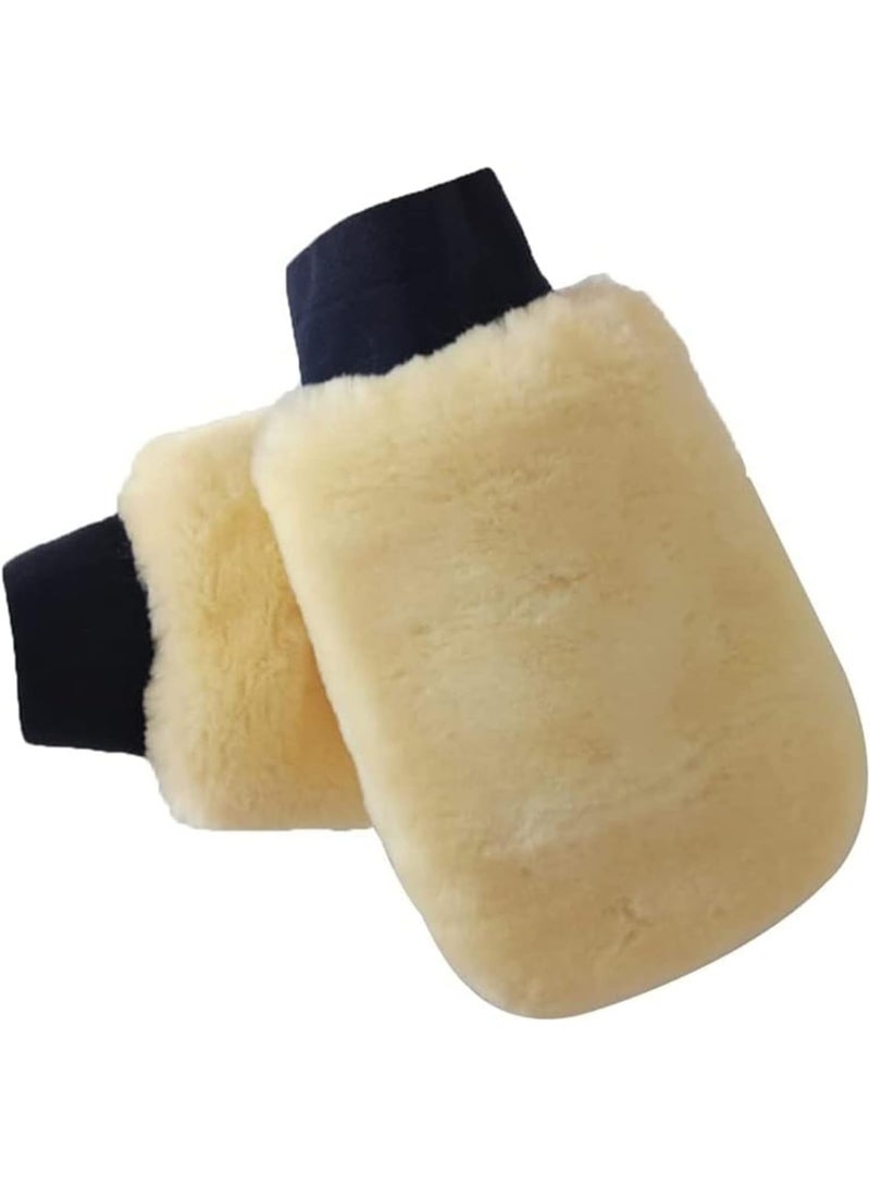 2pcs Car Wash Plush Gloves, Car Soft Polishing Gloves, Double-Sided Lamb Wool Car Wash Clean Polish Car Car Wash Mitt Cleaning Tools Cleaning Supplies for Car - Image 1
