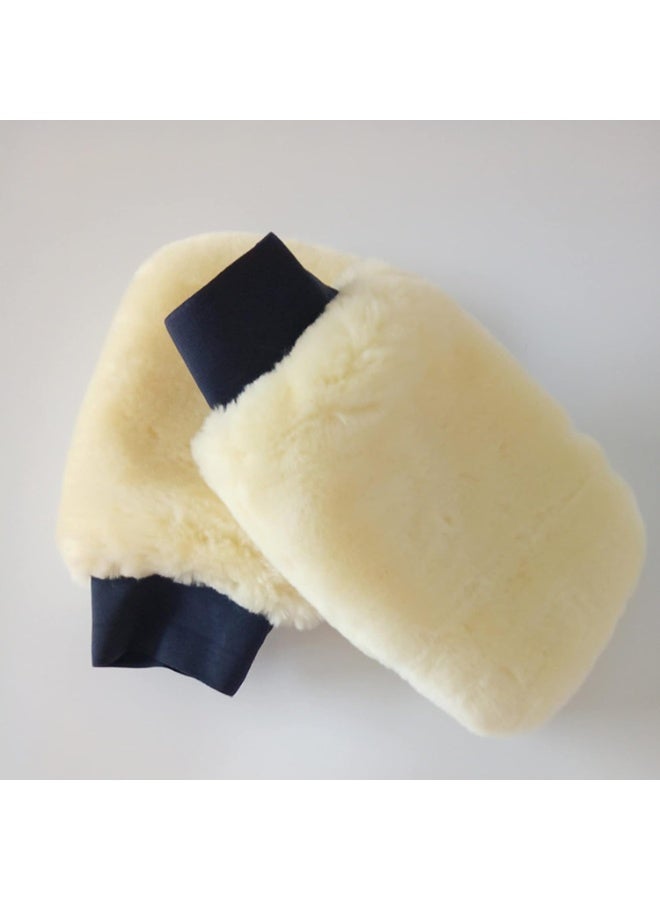 2pcs Car Wash Plush Gloves, Car Soft Polishing Gloves, Double-Sided Lamb Wool Car Wash Clean Polish Car Car Wash Mitt Cleaning Tools Cleaning Supplies for Car - Image 4