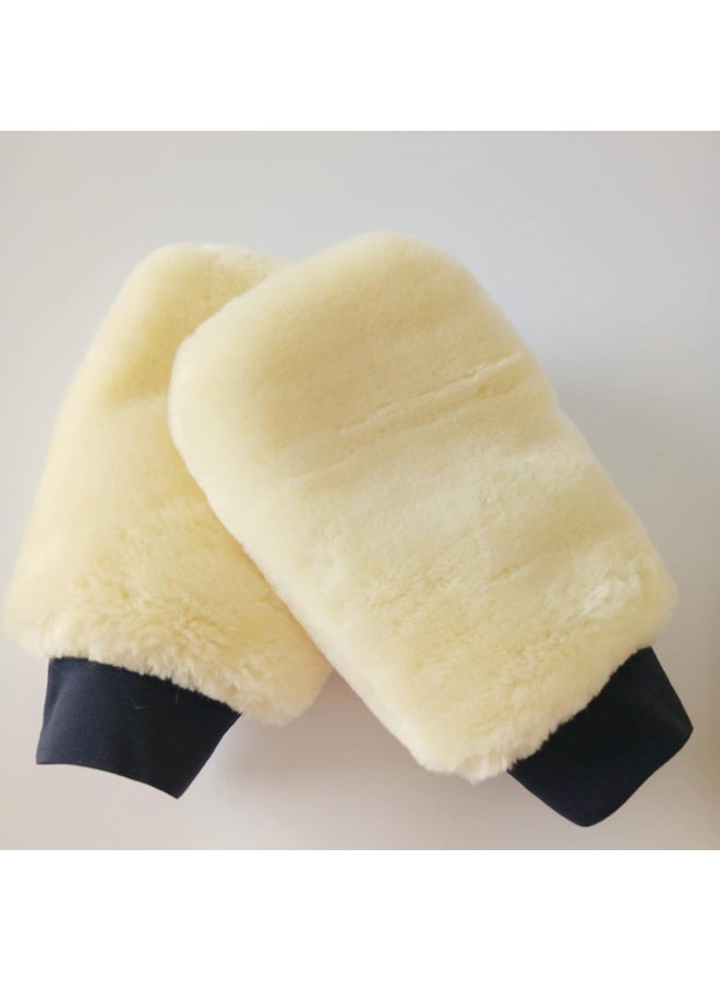 2pcs Car Wash Plush Gloves, Car Soft Polishing Gloves, Double-Sided Lamb Wool Car Wash Clean Polish Car Car Wash Mitt Cleaning Tools Cleaning Supplies for Car - Image 3