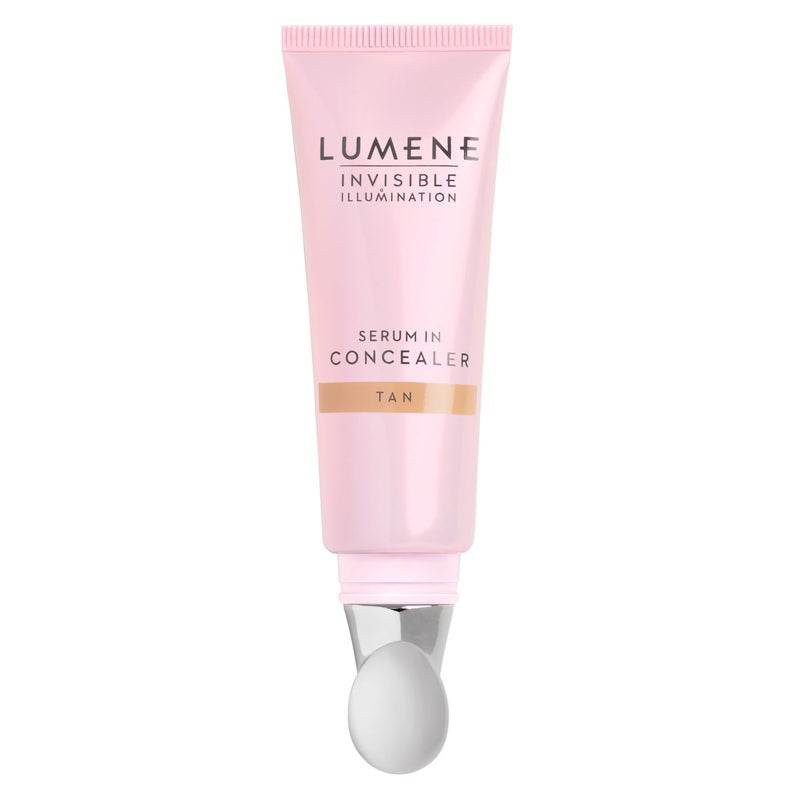 Lumene Invisible Illumination Serum in Concealer  Vitamin E Hydrating Concealer  Lightweight Color Corrector for Dark Circles  MultiUse Makeup Hybrid  Tan 10ml