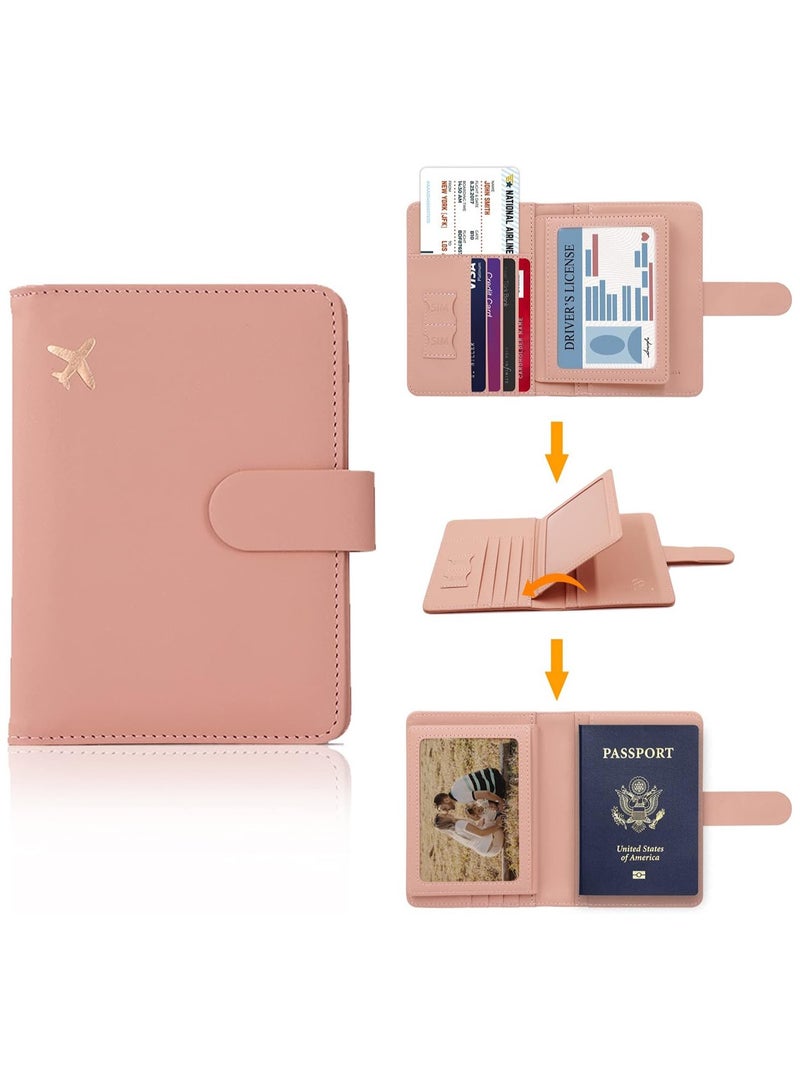Generic Passport Covers and Luggage Tags, Passport Wallet Rfid Blocking Card Slots,Passport Holder Travel Suitcase Tag (Pink)  - Image 2