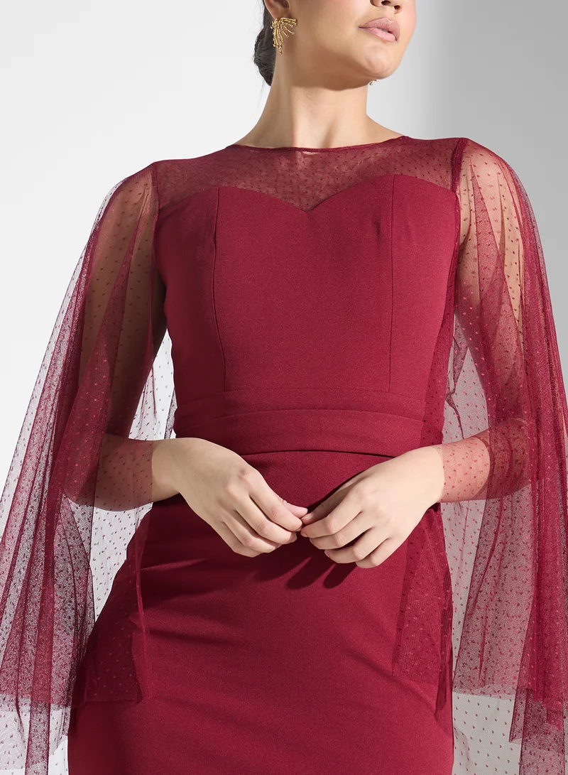 Iyra Overlay Evening Dress