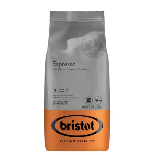 Bristot Espresso Beans – Medium Roast Italian Whole Bean Coffee – For Home Espresso Machines – 2.2 lb (1000g) Bag - Image 1