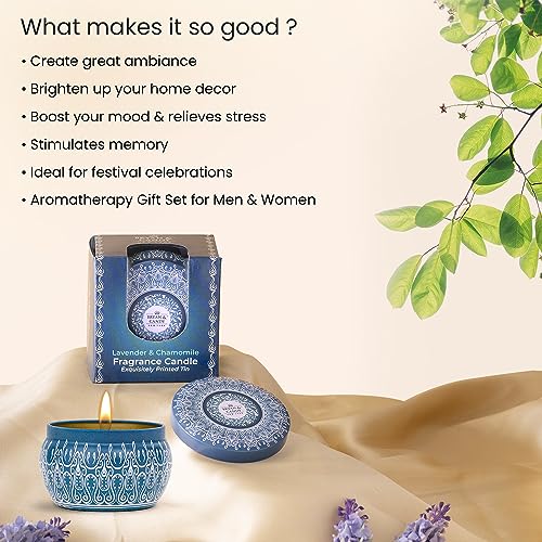 BRYAN  CANDY Bryan & Candy Scented Candles Gift Set for for Women & Men Lavender & Chamomile,100 gm Each Soy Wax Eco Friendly Printed Tin - Image 3
