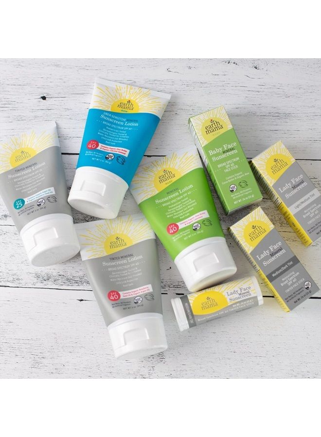 Earth Mama لوسيون واقي من الشمس للأطفال بالمعادن SPF 40 | آمن للشعاب المرجانية، زنك غير نانو، كريم شمس طبيعي مقاوم للماء للأطفال، الأطفال والبالغين، 3 أونصات - Image 5