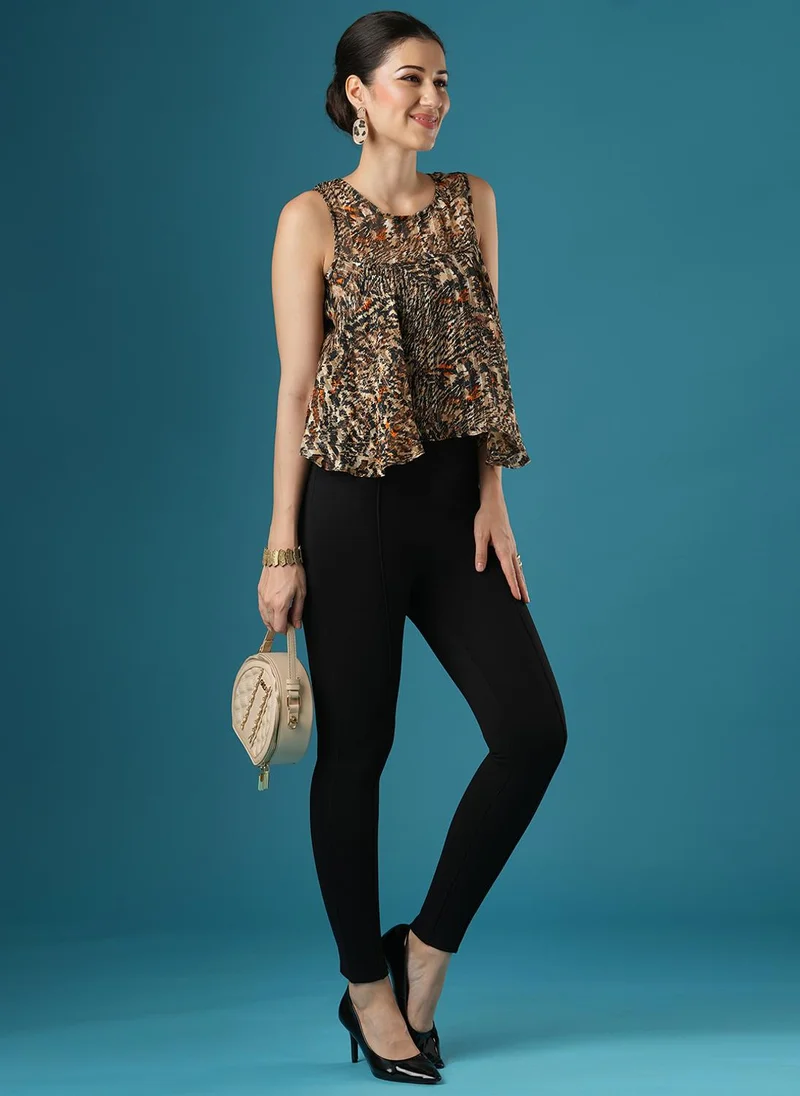 جلو باص جلوبس تريجينجز نسائي ضيق بخصر متوسط مطاطي