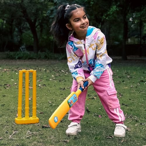 Lata Toys Howzzat Junior Cricket Set for Toddlers (Ages 3+) - Complete Plastic Cricket Kit with Yellow Bat, Soft Ball & Stumps - Lightweight - My First Cricket Set for Boys & Girls - Ideal Beginner - Image 5