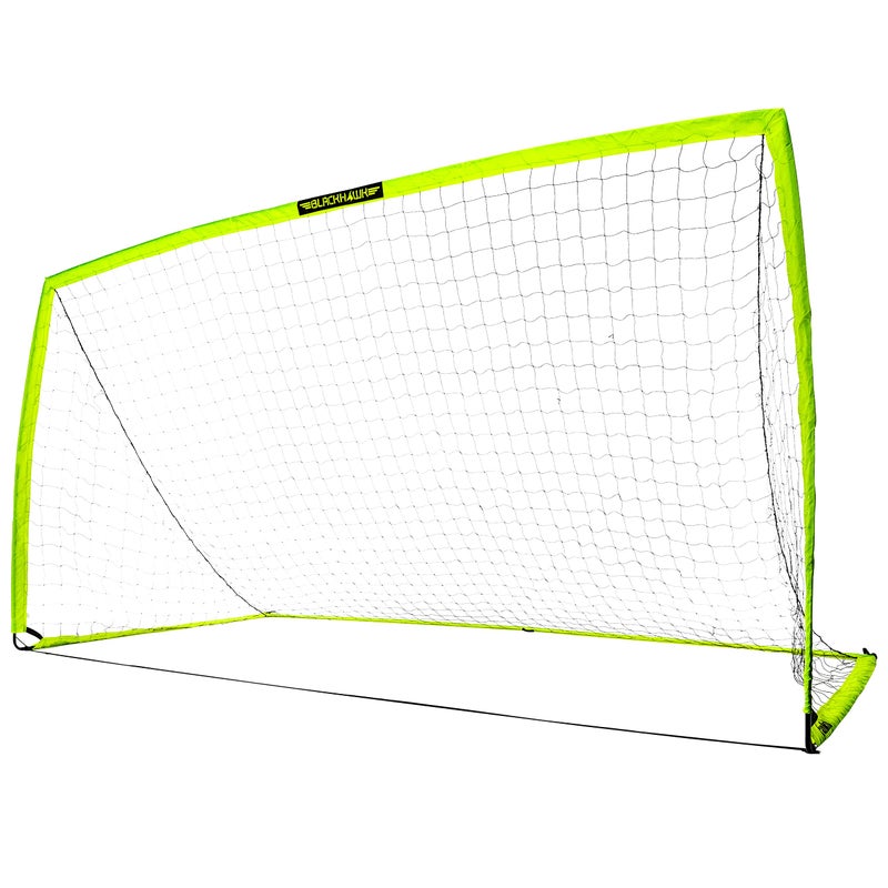 Franklin Sports Franklin Sports Blackhawk Backyard Soccer Goal - Portable Kids Soccer Net - Pop Up Folding Indoor + Outdoor Goals - 12' X 6' - Optic Yellow 12'x6' - Image 1