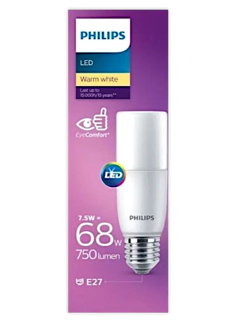 Philips LED Stick, warm white, E27 Eye Comfort, 7.5w, 750Lumen, Last Up To 15000H - Image 1