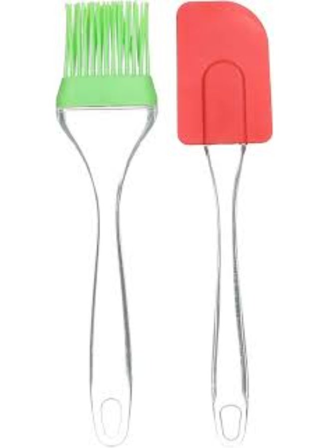 مجموعة ملعقة سيليكون وفرشاة دهن بمقابض شفافة – أدوات مطبخ للخبز والطهي - Image 5