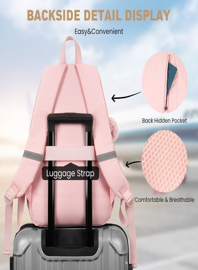 WINDARS School Backpack for Teen Girls, Cute College Backpacks for Women Students Aesthetic Bookbag Large Laptop Bag, Pink, 15.6 inch, Modern - Image 5