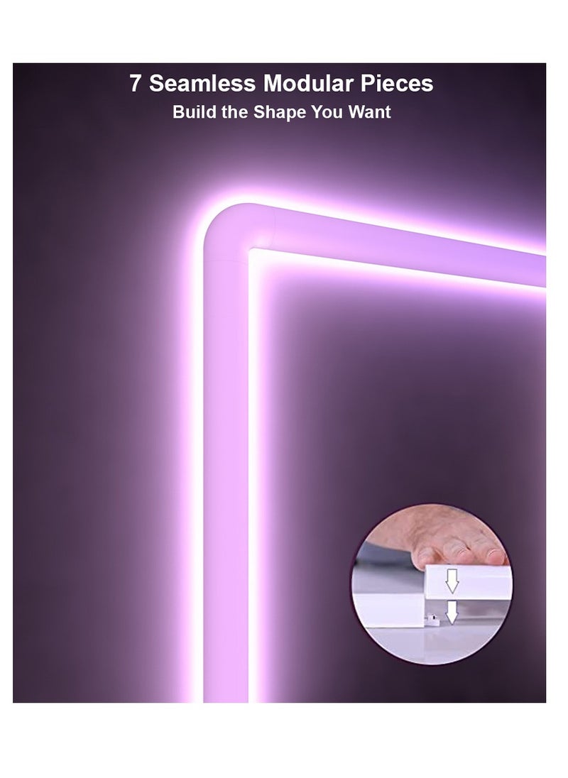 Furtey - RGBIC Corner LED Floor Lamp with Music Sync - Alexa/Google Smart Home Ambient Lighting, 358+ Dynamic Effects, Remote & Foot Control, Easy Install (6-Pack + Corner Connectors) - Image 1