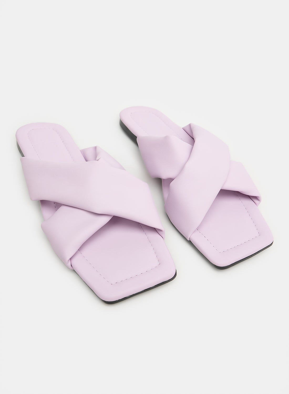 Wide Cross Strap Slippers