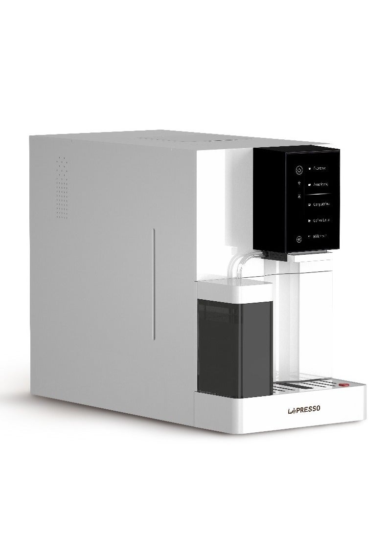 ليبرسو ماكينة قهوة بريفيسيمو أوتوماتيكية مع تطبيق جوال وشاشة رقمية / مضخة إيطالية 19 بار / مطحنة قابلة للتعديل / الكل في واحد لصنع الإسبريسو واللاتيه والكابتشينو / غلاية مزدوجة / سعة خزان الحليب 300 مل - أبيض - Image 1