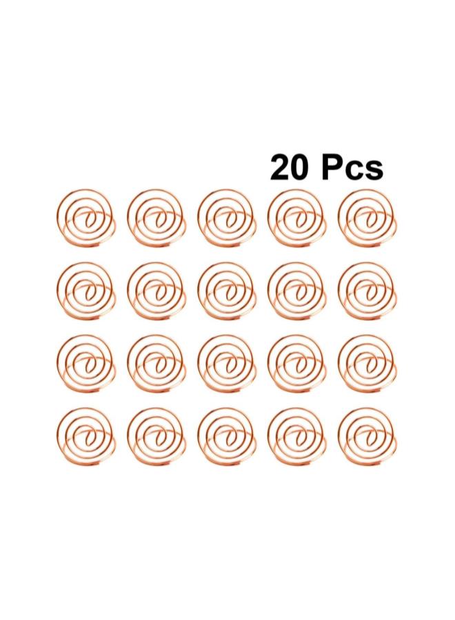 klarako 20Pcs Table Number Holder Stand Place Card Wire Memo Note Stand Wire Place Card Holder Wedding Name Place Holder for Party Favor (Rose Gold)  - Image 2