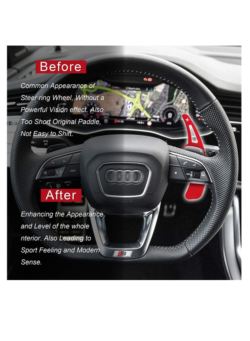 KASTWAVE Paddle Shifter Extensions for Audi, Aluminum Metal Steering Wheel Paddle Shifter Compatible with Audi A3 A4 A6 Q7 S3 S4 2015-2019 A5 Q5 S5 Q2 2016-2019 - Image 4