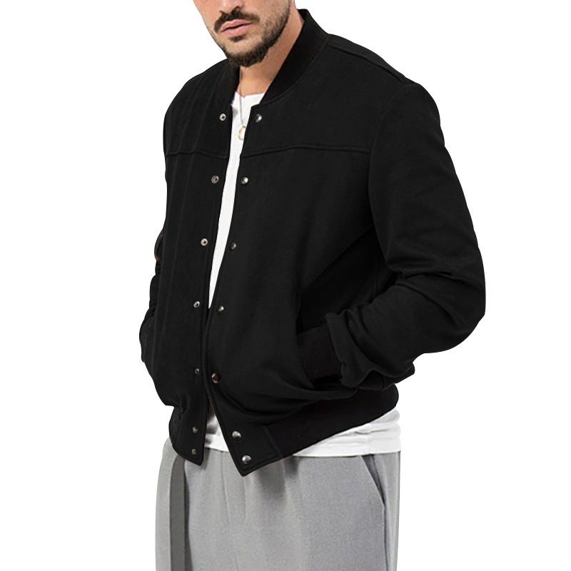 Men's Suede Button Front Cardigan Jacket Retro Casual Coat - Image 3