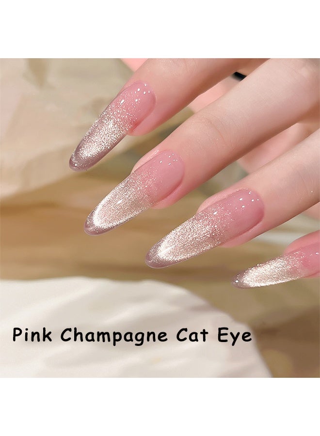 XEIJAYI Uv Led Gel Polish, Pink Gold Cat Eye Gel Nail Polish, Nude Rose Gold Magnetic Shimmer UV/LED Soak-Off Nail Gel, Long-Lasting Salon-Quality Varnish for Manicure 03 - Image 3