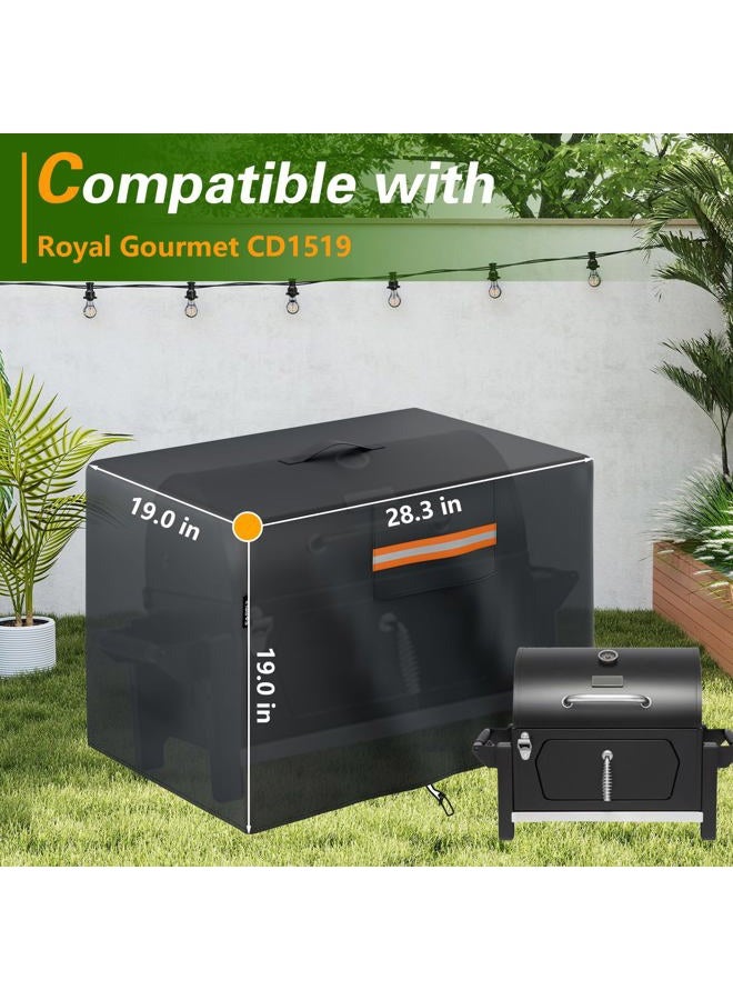 EVRBUL Portable Charcoal Grill Cover Compatible with Royal Gourmet CD1519, Tabletop Charcoal Grill Cover Fits for Outdoor Charcoal Camping and Picnic Grill,28 * 19 * 19 in - Image 4