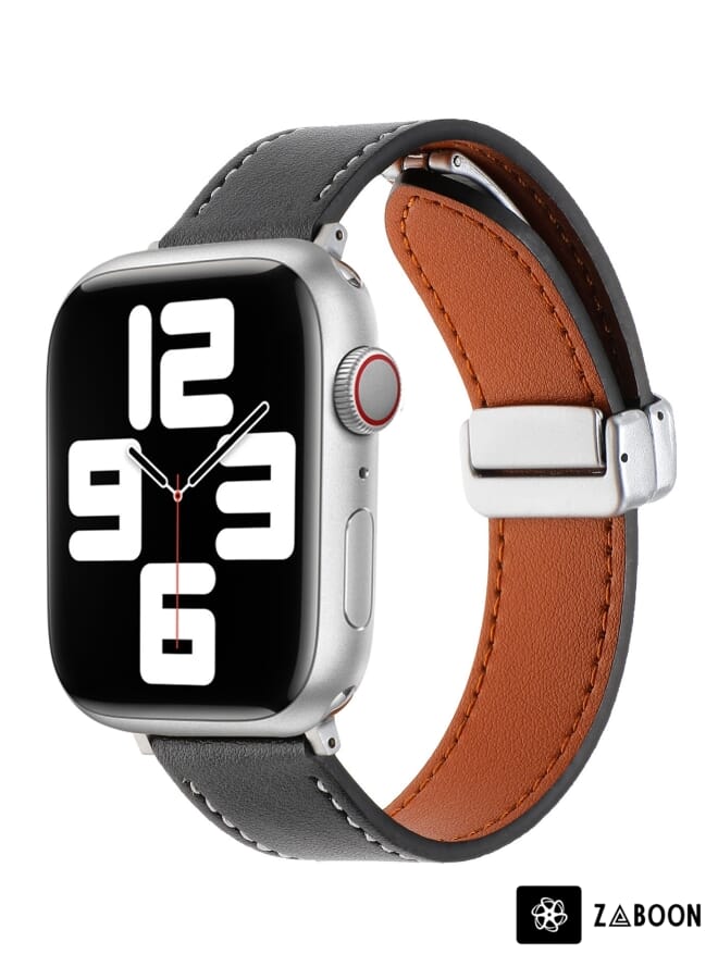 Zaboon Apple Watch 42mm Magnetic Buckle Skin Feel Leather Watch Band - Image 1