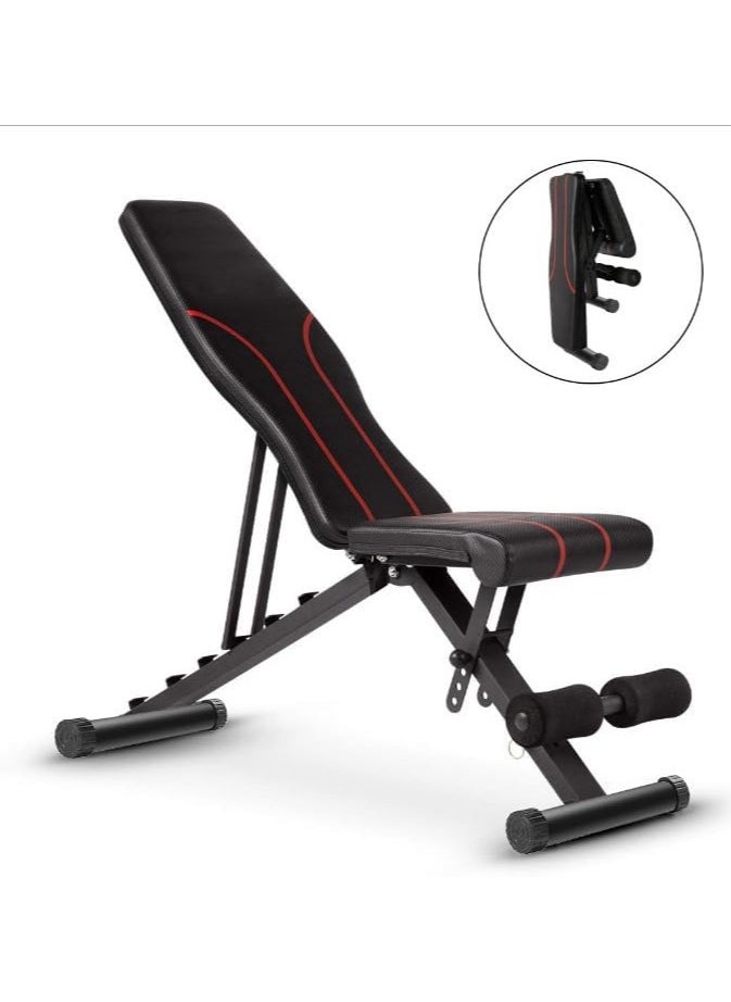 KUYING KUYING Weight Bench, Adjustable Workout Bench, Exercise Bench Press for Home Gym, Foldable Equipment Body Gym System, Strength Training Bench for Full Body Workout  - Image 1