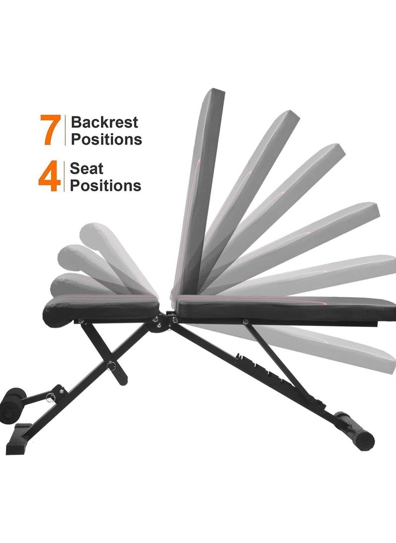 KUYING KUYING Weight Bench, Adjustable Workout Bench, Exercise Bench Press for Home Gym, Foldable Equipment Body Gym System, Strength Training Bench for Full Body Workout  - Image 5